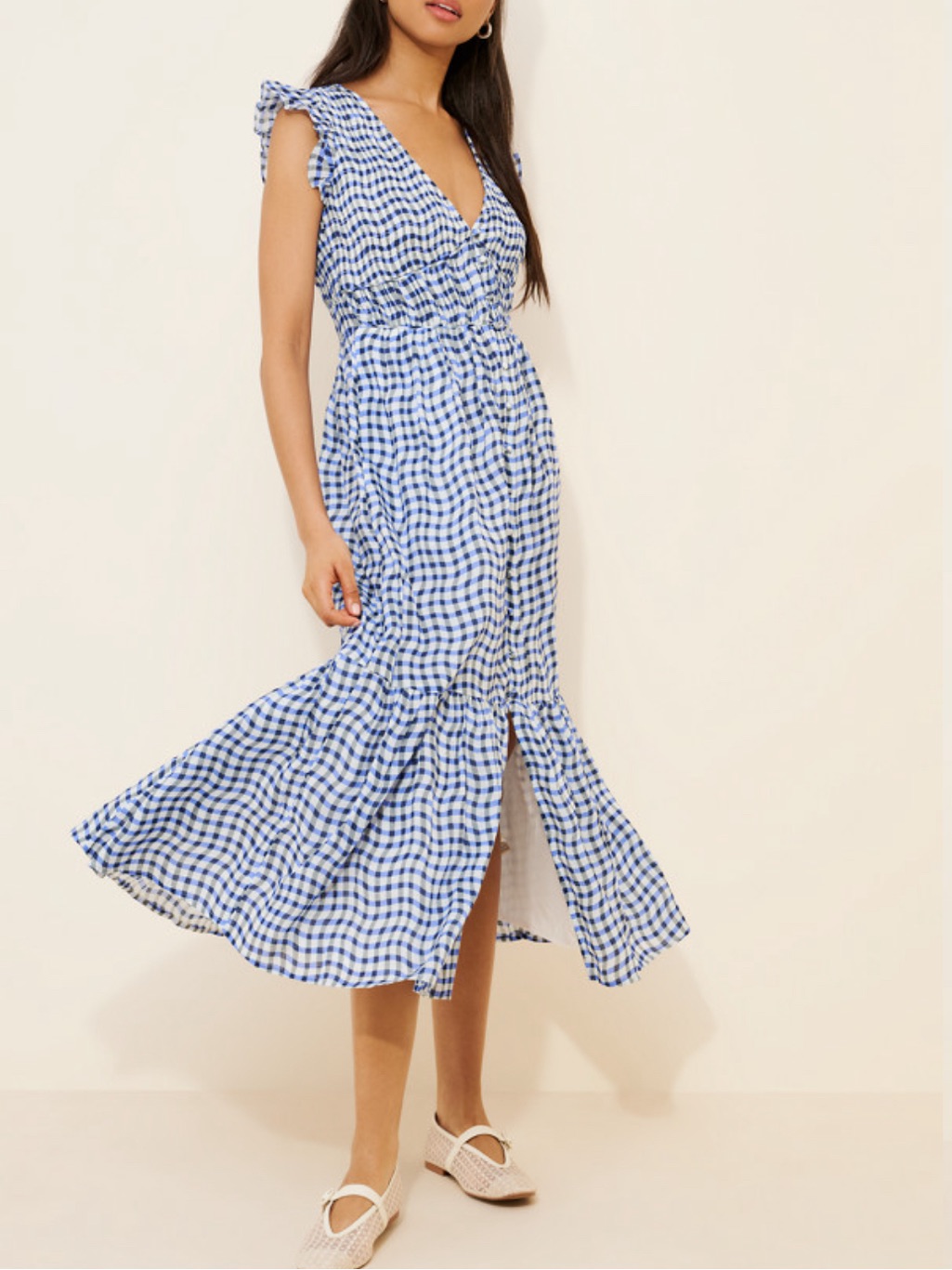 Anthropologie The Peregrine Midi Dress In Blue Multi Size: Mp